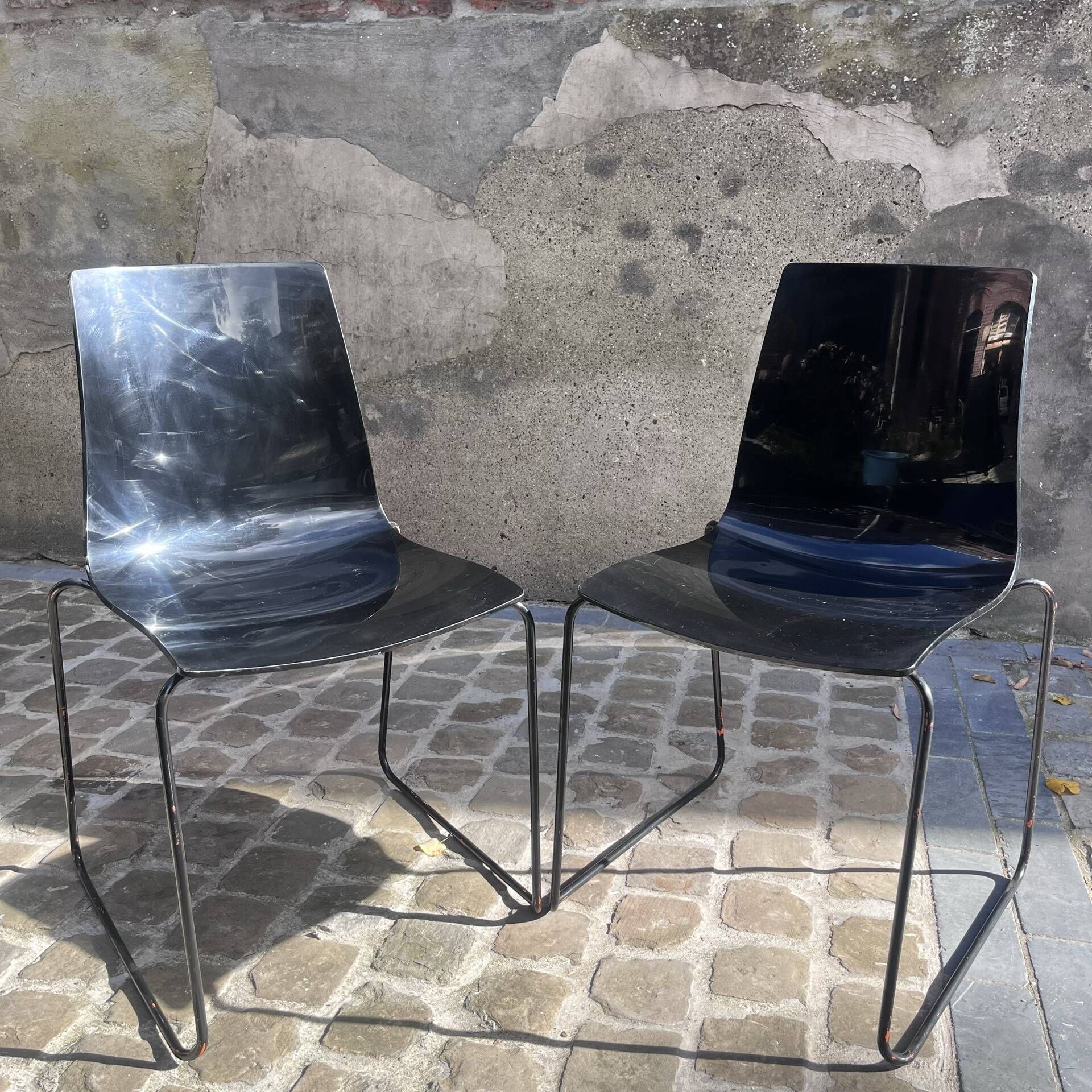 2 polycarbonate chairs 1980