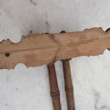 Old wooden towel rack bamboo style 2 arms