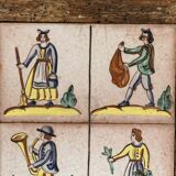 Composition of old Italian earthenware tiles