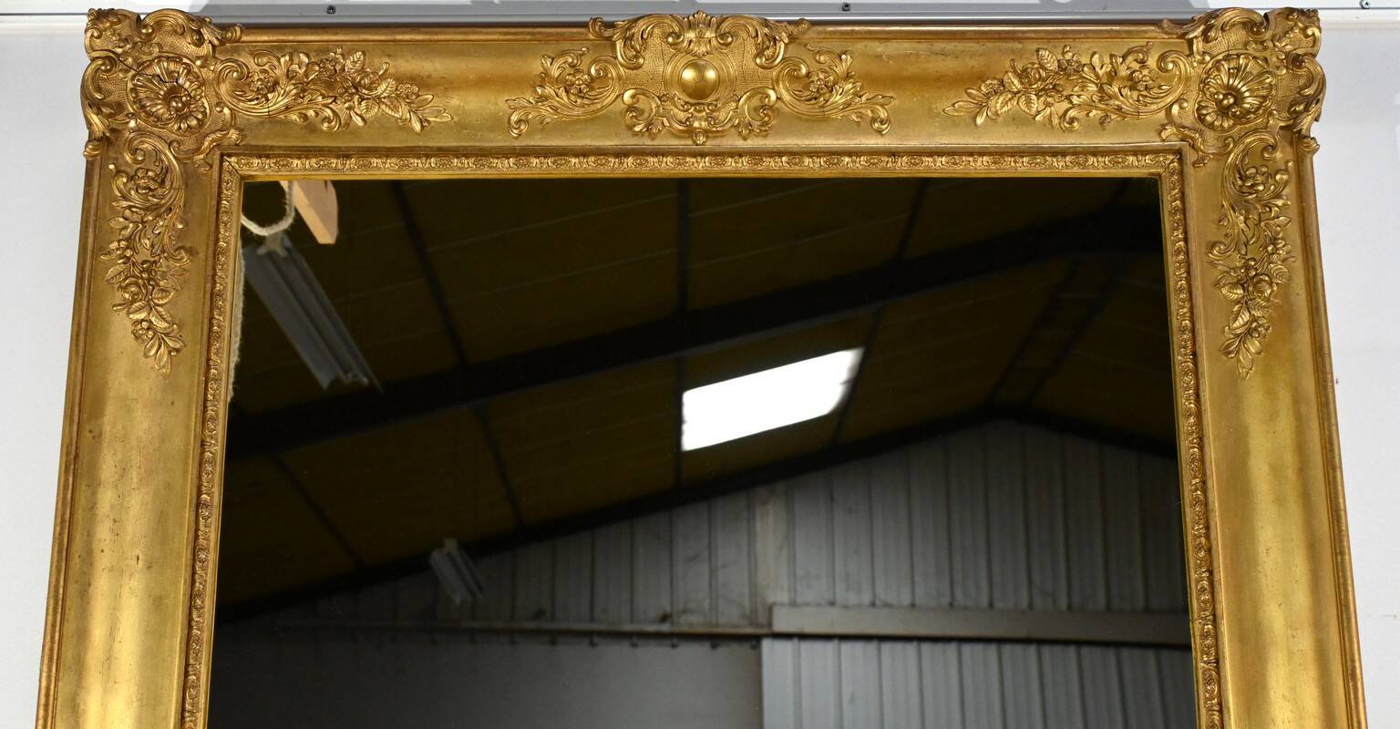 Important Gilded Mirror, Louis XIV style – Mid 19th century