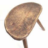 Brutalist tripod farm stool solid wood