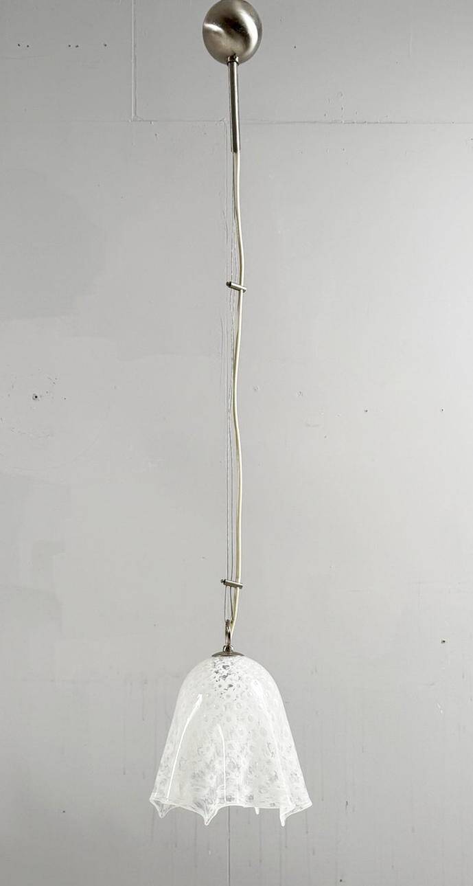 Paolo Venini. Mid-century ceiling lamp 'Fazzoletto', Murano glass, La Murrina, Italy, 1970s.