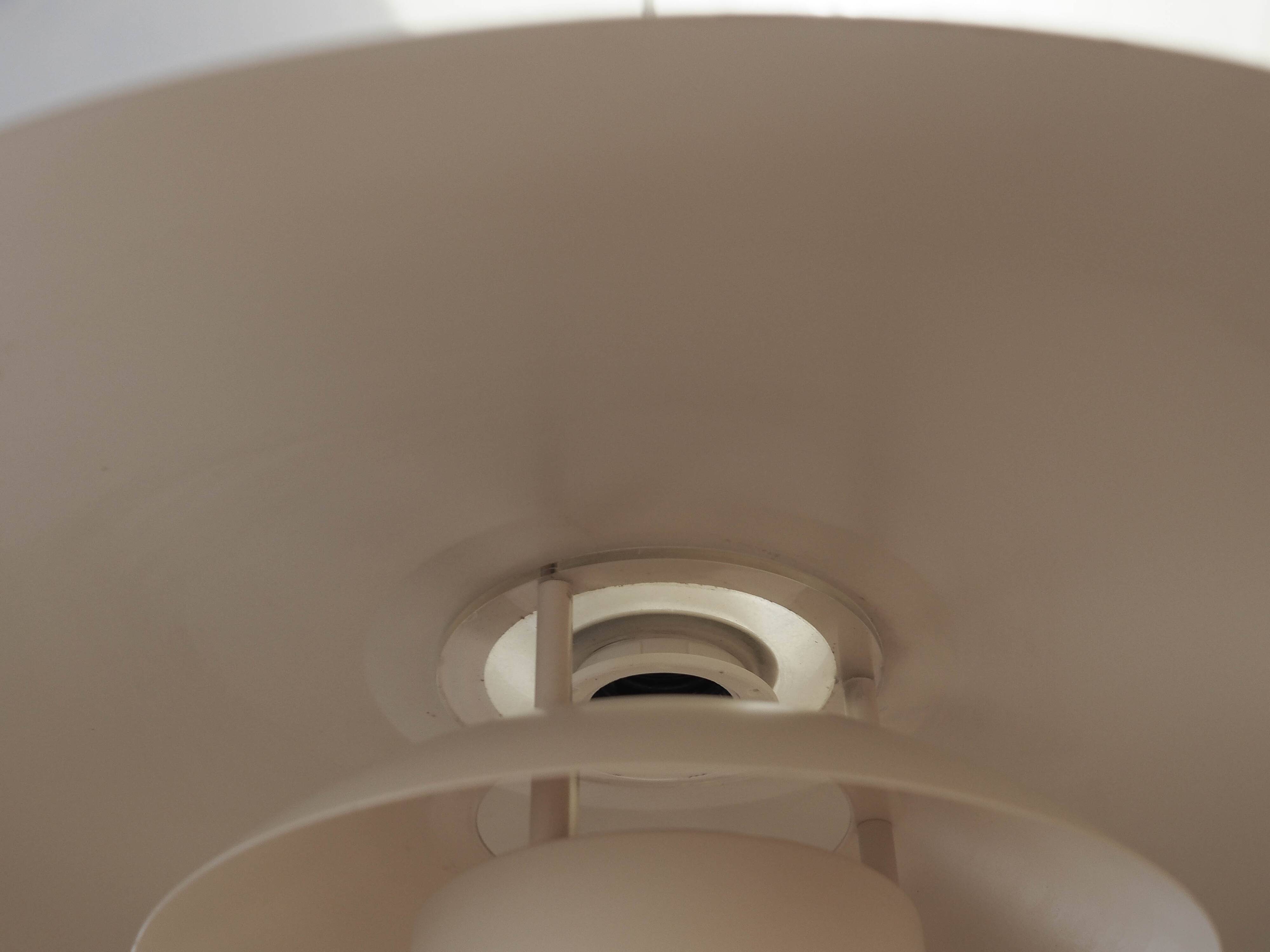 Lyfa pendant lamp from the 1970s, white metal shade, Denmark