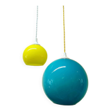 Pair of vintage ball pendant lights circa 1970