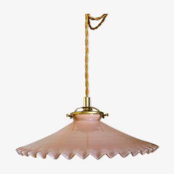 Suspension en opaline rose