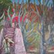 Huile sur toile - paysage avec personnage, style fauvisme, signée ROUYI 77