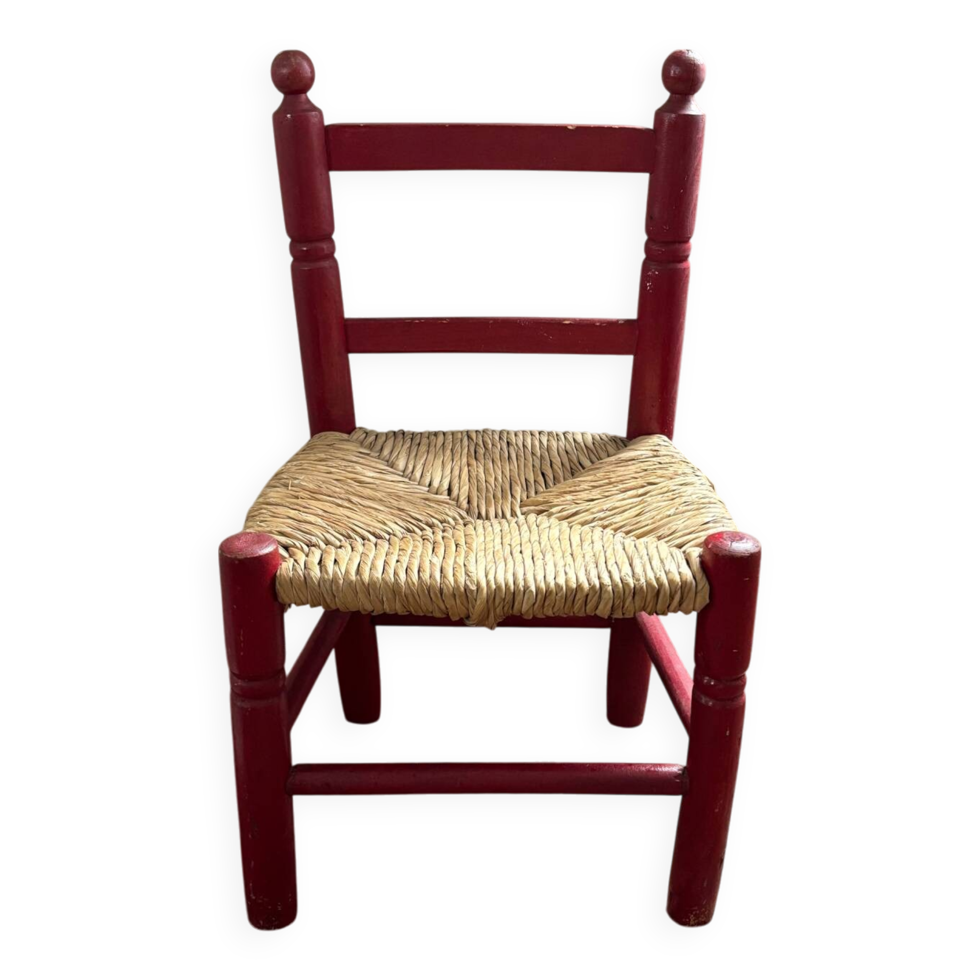 Chaise en bois et paille