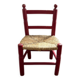 Chaise en bois et paille