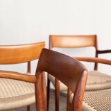 Chaises de Salle à Manger Danoises Modèle 57 en Teck, Niels O. Møller, JL Mollers, Ensemble de 6