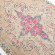 Turkish Cream Pink Oriental Vintage Rug, 121x208Cm