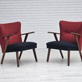 1960s, Danish design by Erhardsen & Andersen, reupholstered armchair, furniture wool, teak wood.