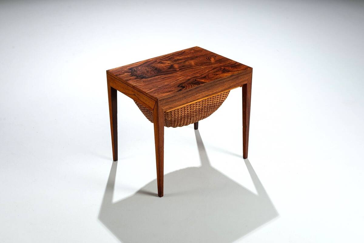 Severin Hansen sewing table in rosewood Haslev Denmark 1960