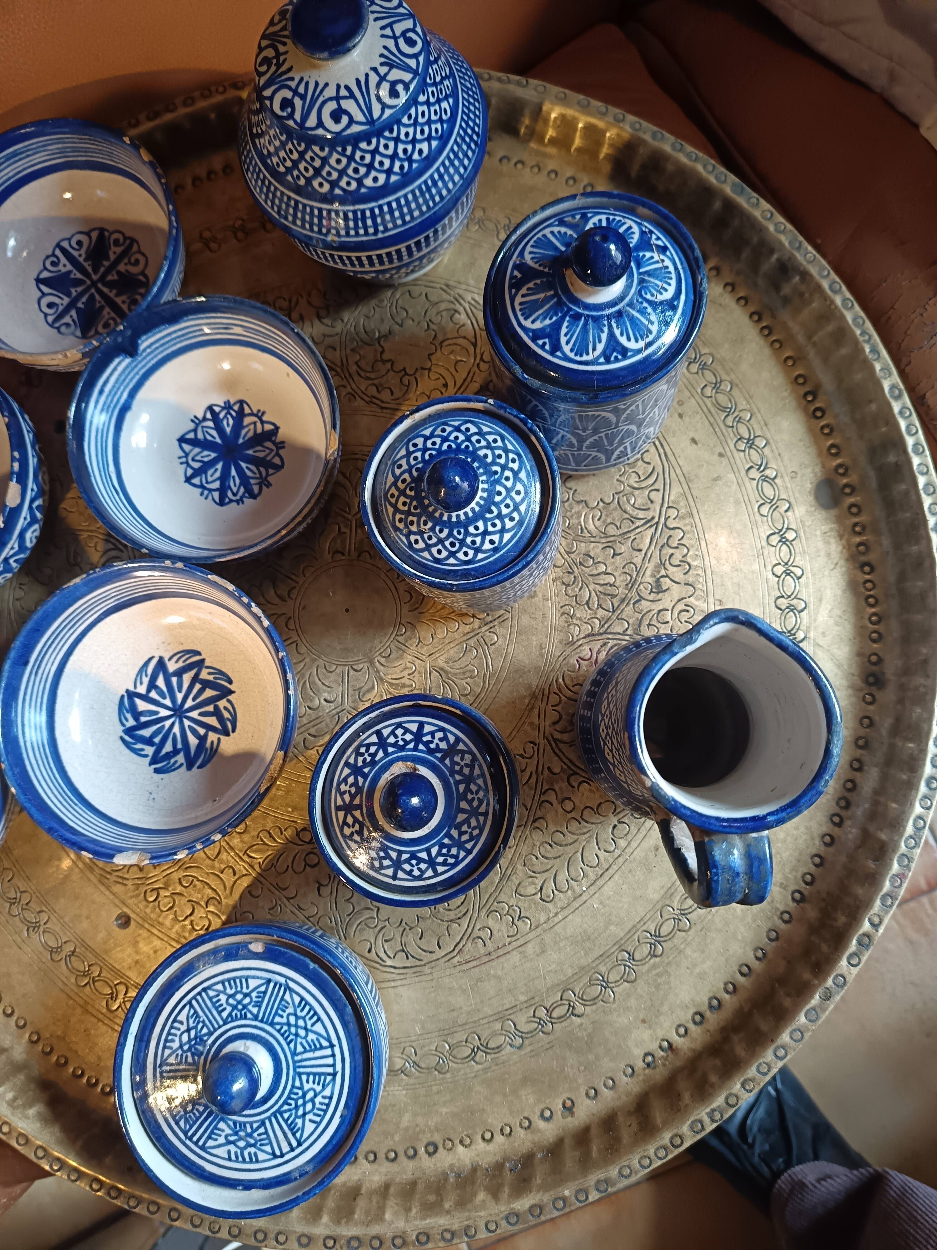 Lot 11 Moroccan pottery butter pot from the 1940s signed Serghini.