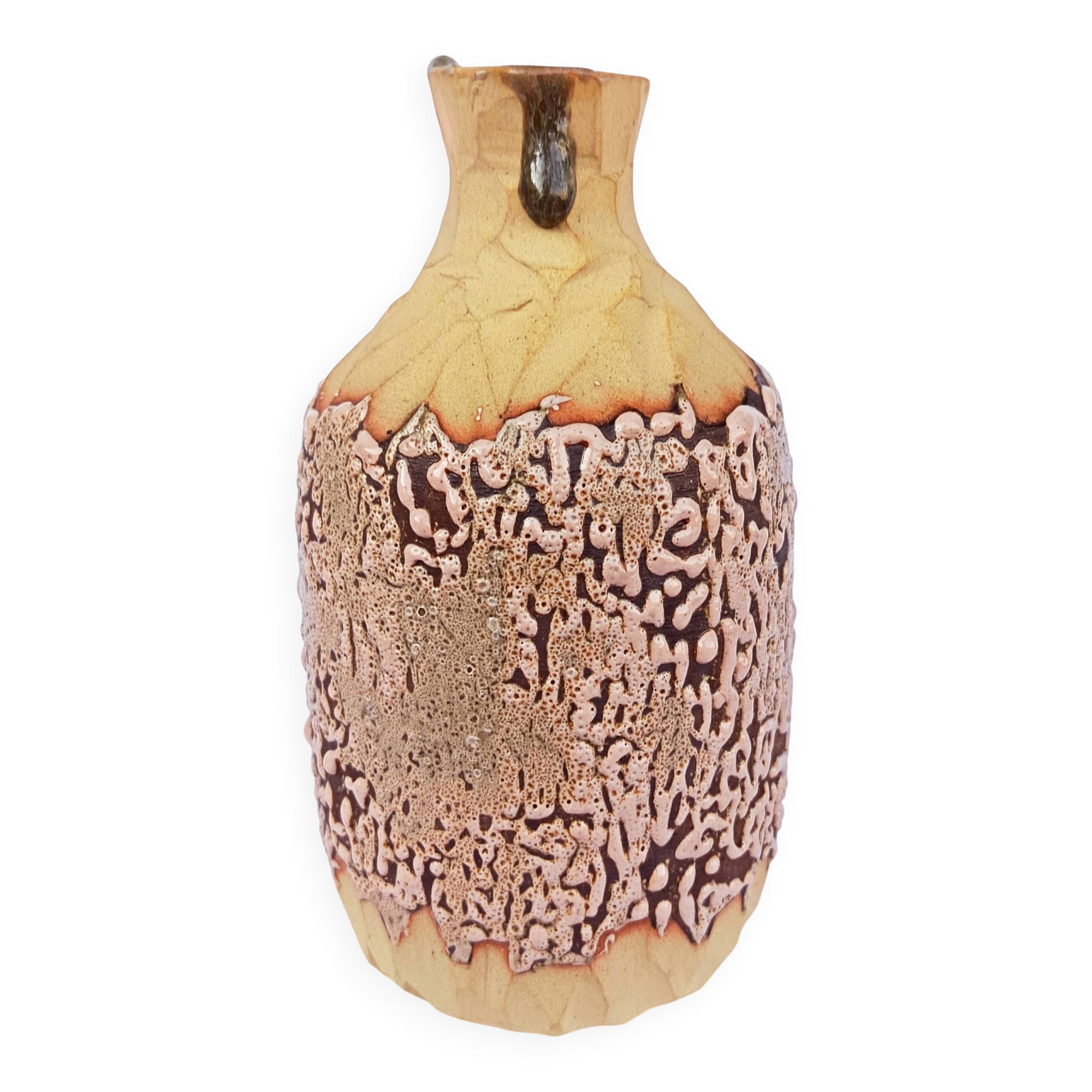 Glazed stoneware single-stem vase, handmade ceramic