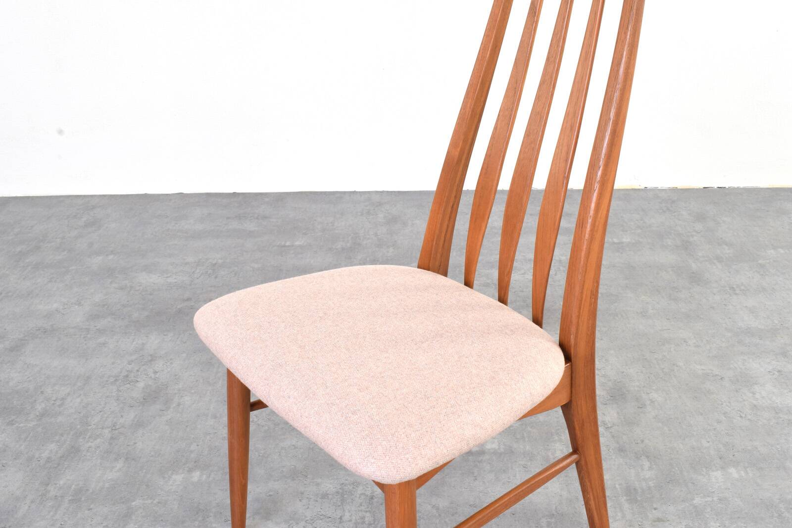 Teak & Wool Eva Dining Chairs by N. Koefoed for Koefoed Hornslet, 1960s