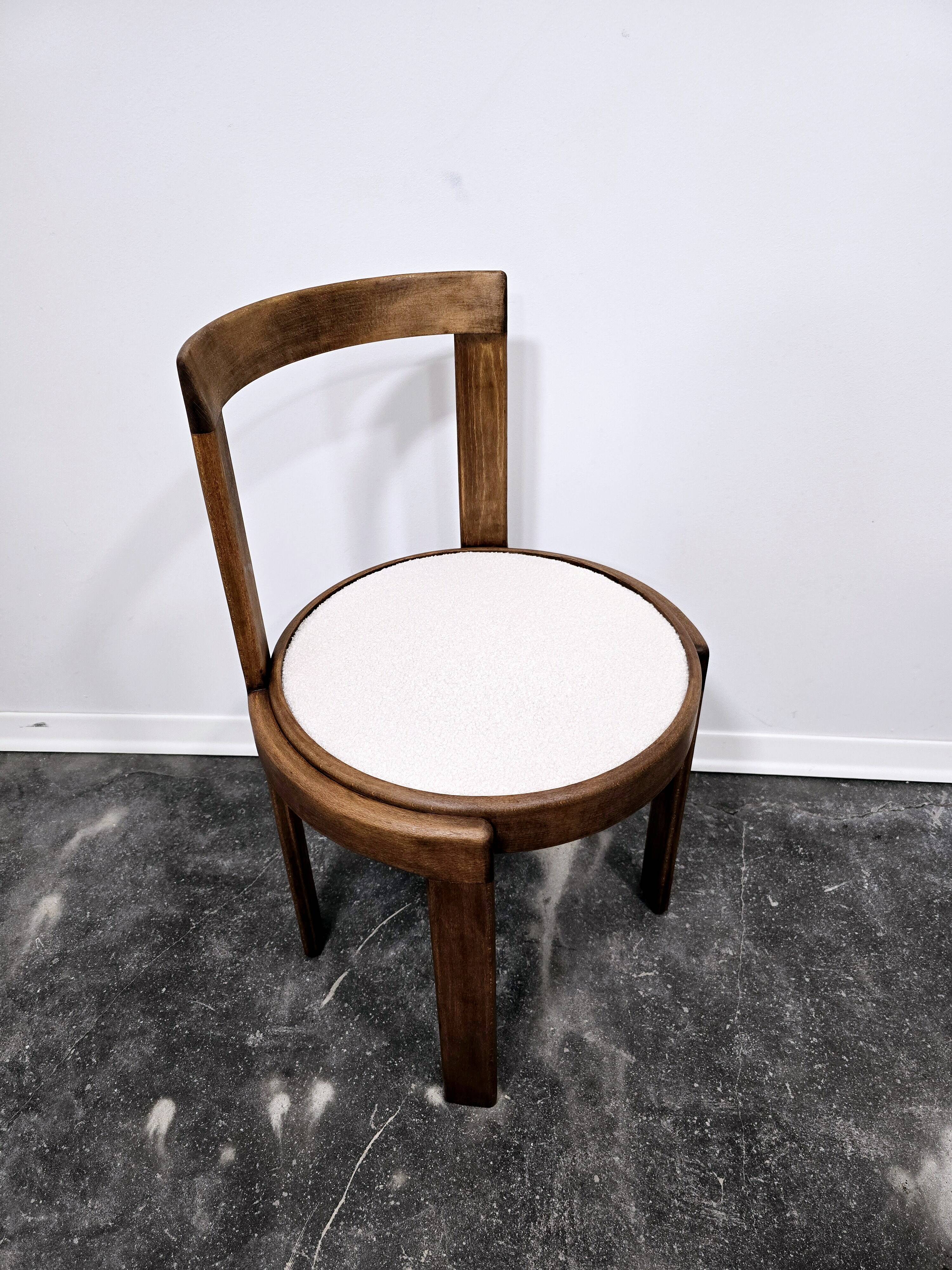 Chaises de salle à manger en bois courbé des années 1960, lot de 6