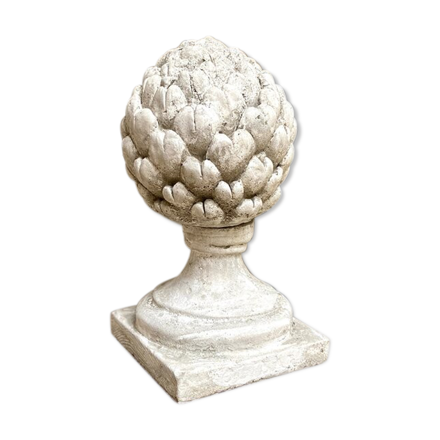 Ornamental artichoke in bleached concrete