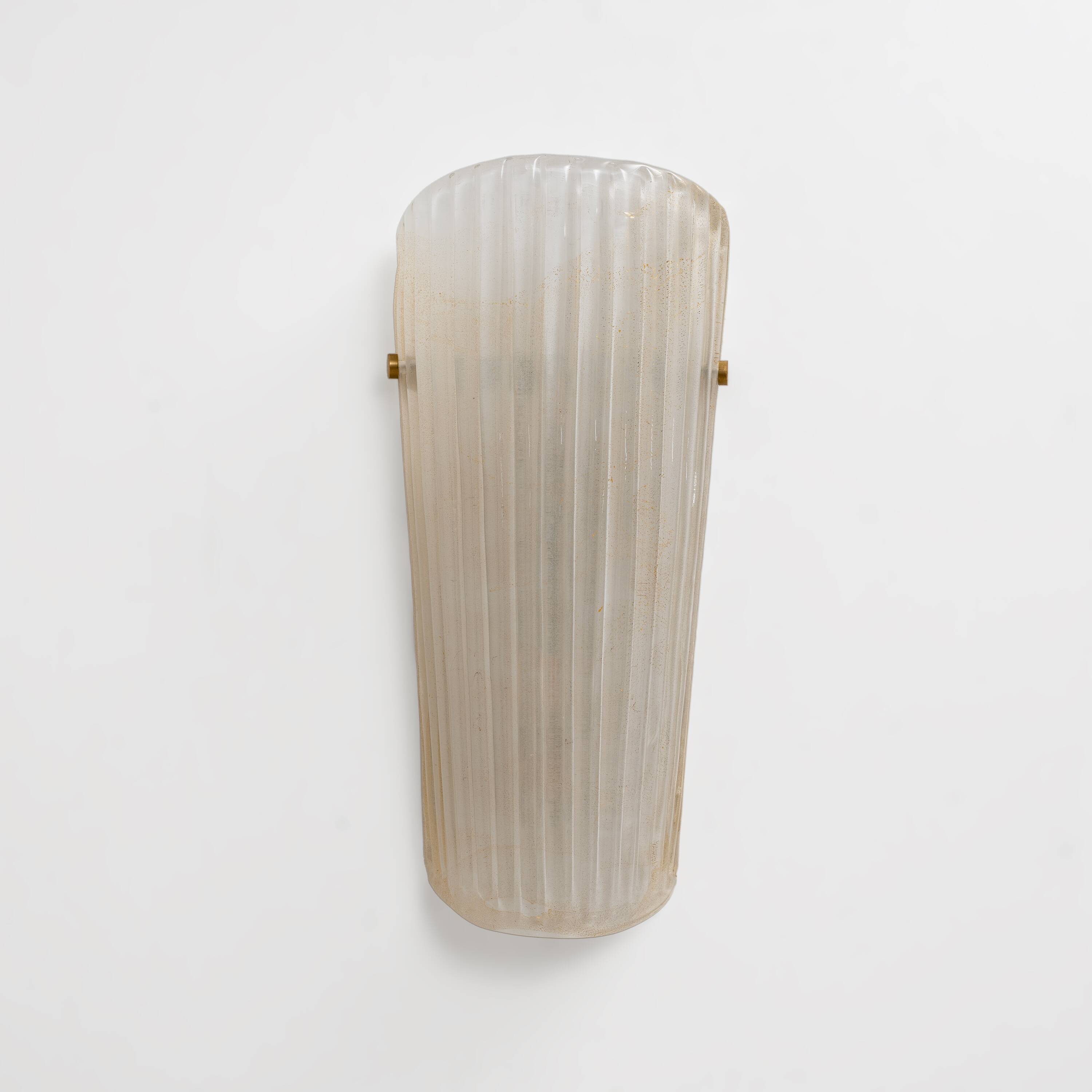 Pair of Murano Glass Sconces with Gold Dust Inclusions