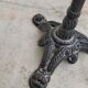 Parisian bistro pedestal table in cast iron and antique marble