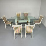 6 thonet gebruder designer chairs with crackle lacquer finish, 1980s vintage