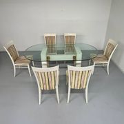 6 thonet gebruder designer chairs with crackle lacquer finish, 1980s vintage