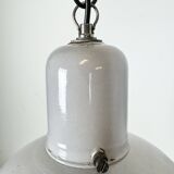 Industrial Grey Enamel Factory Pendant Lamp, 1960s
