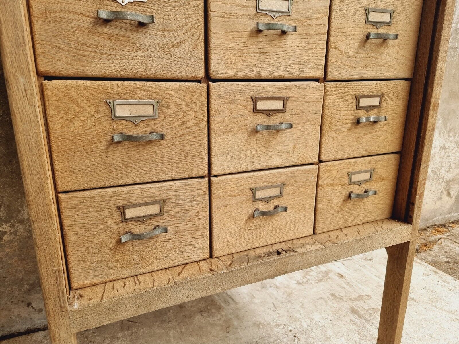 Antique roller shutter cabinet oak chest of drawers