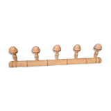 Coat rack with 5 turned wooden hooks from the 30s