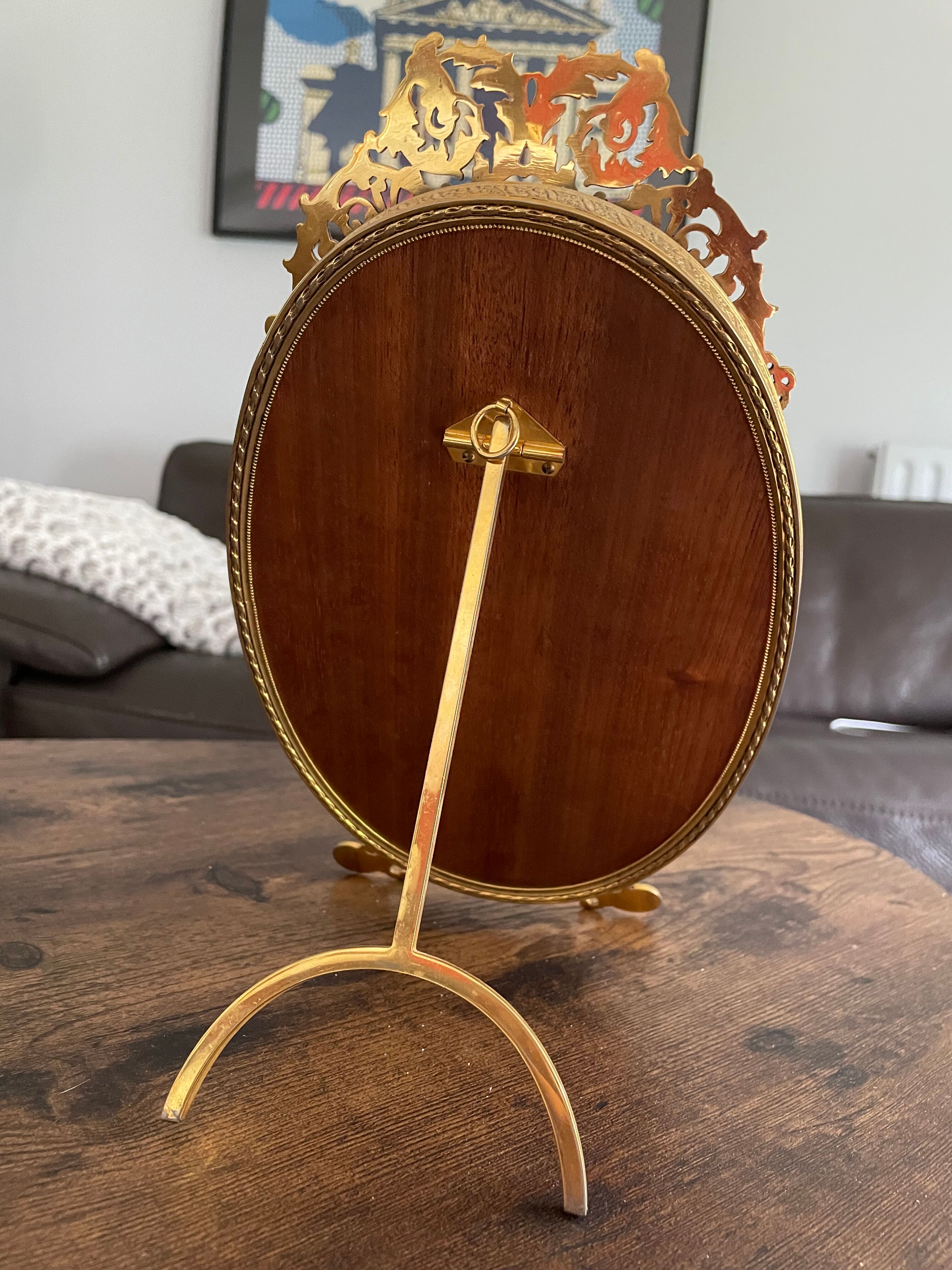 Miroir à poser doré 17x29cm