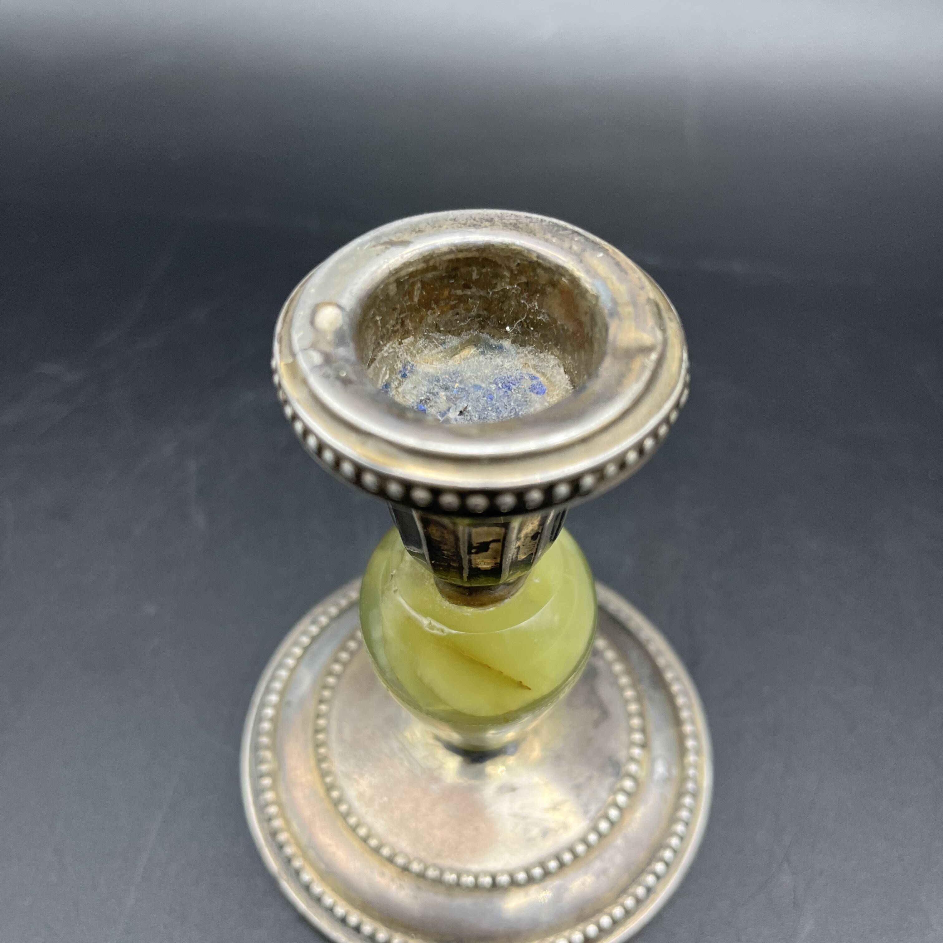 Candlestick in Sterling Silver 835 and onyx Kurz Gottlieb Germany 1920 1930