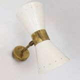 Pair of diabolo design wall sconces from the 1950s