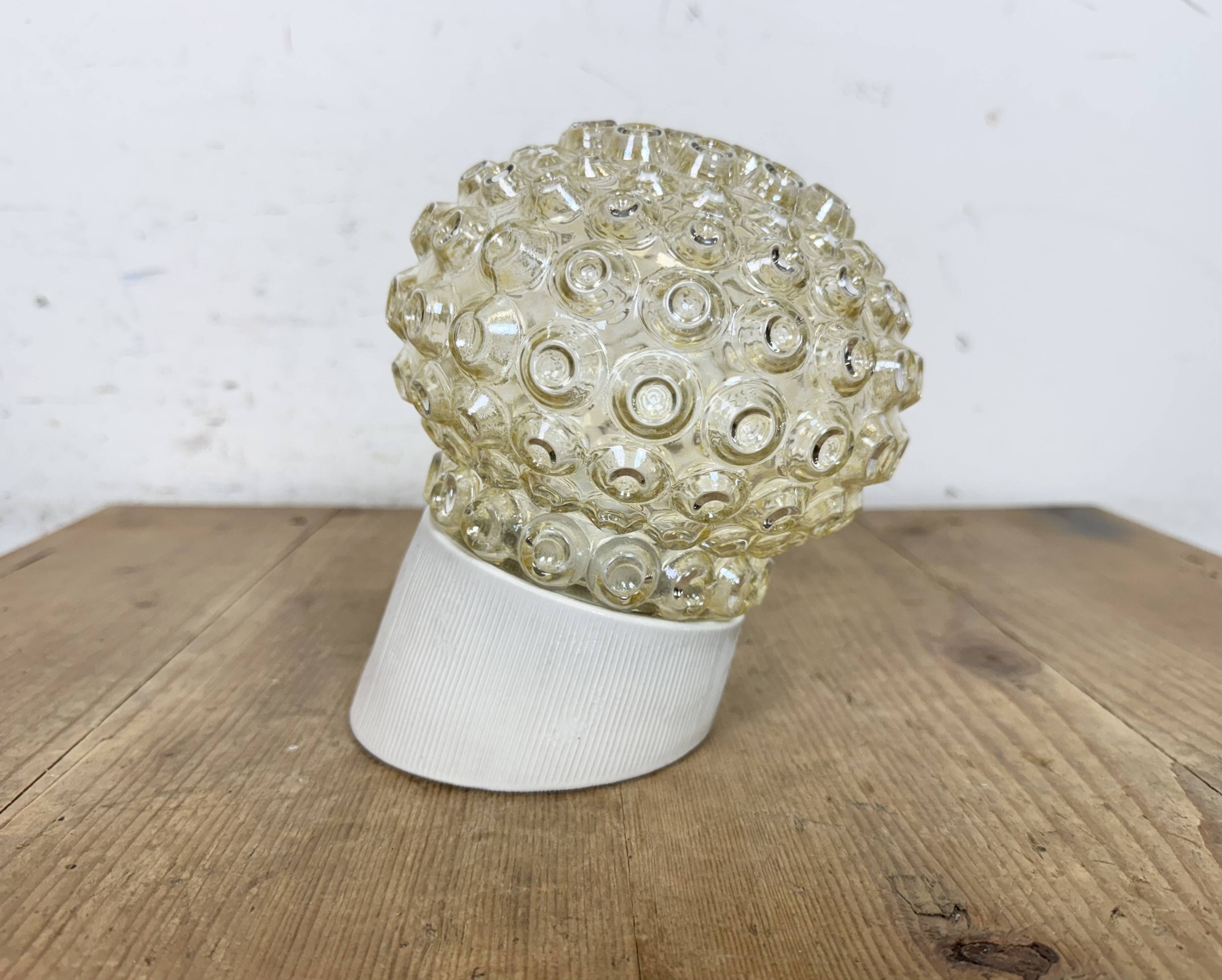 Vintage White Porcelain Wall Light, 1970s