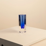 Blue "Square" vase by Flavio Poli for Seguso 60's