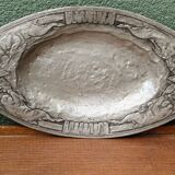 Art deco embossed pewter dish