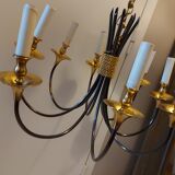 Lustre design 8 feux  métal en laiton doré