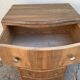 High Art Deco chest of drawers with moustache legs, raw walnut, 1930.