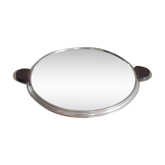Art deco mirror and ebony tray