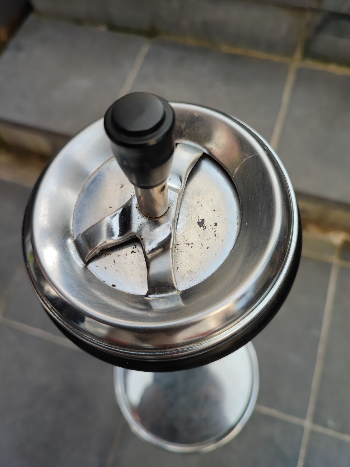 Chromed stand ashtray