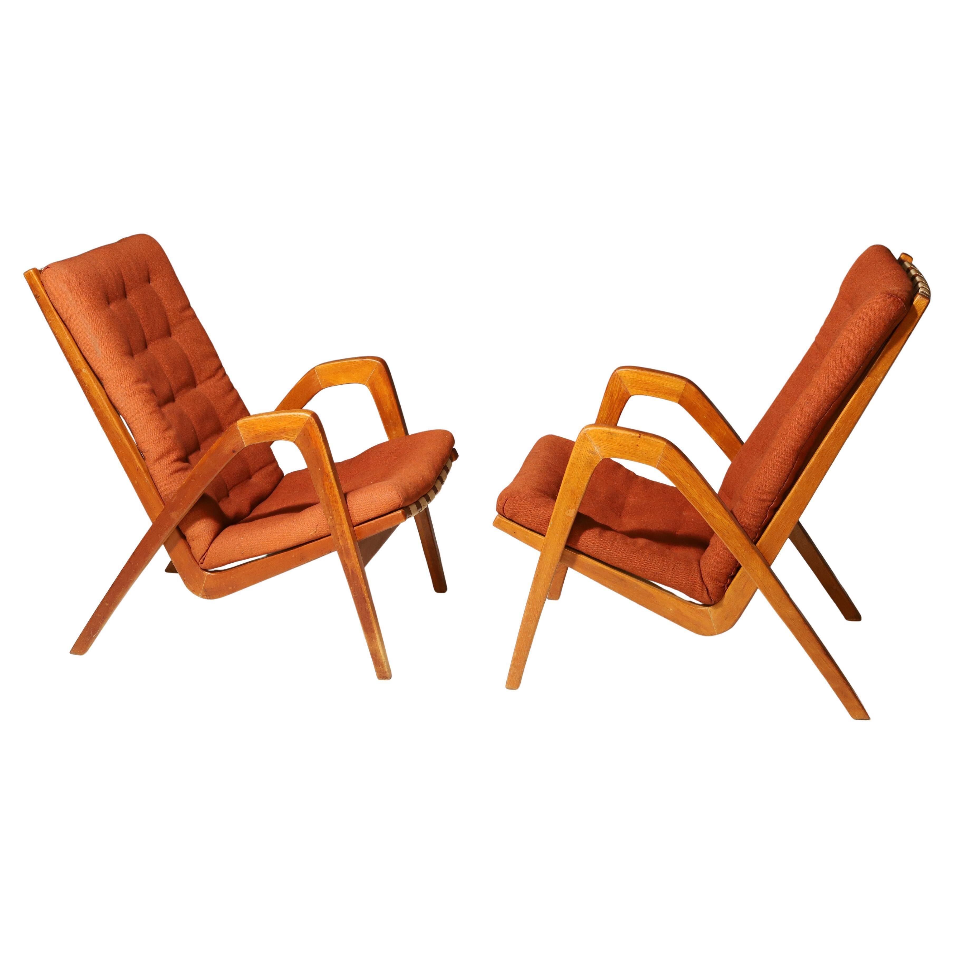 Pair of armchairs by Janěk Vaněk for Krásná Jizba, 1940´s, Czechoslovakia