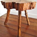 Coffee table solid wood tripod vintage folk art
