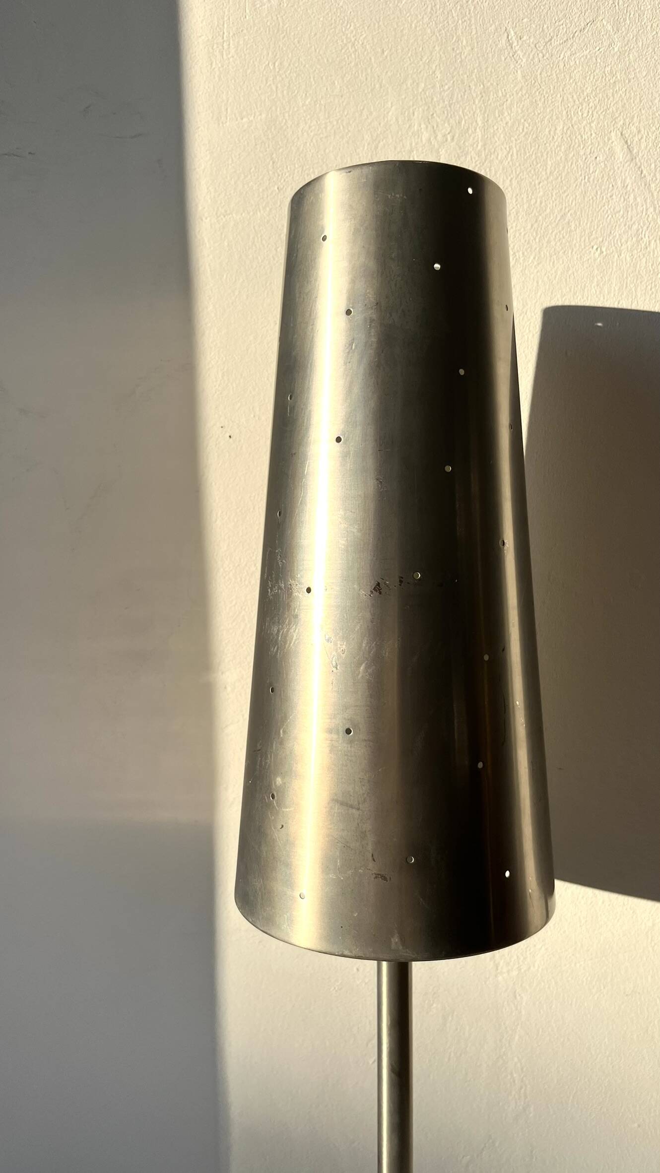 Brushed silver metal lamp vintage design by Anne Nilsson for IKEA