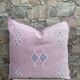 Housse de coussin en soie marocaine faite main, motif cactus