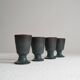 Set von 4 holländischen Mid Century Studio Pottery Bechern