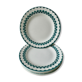 6 flat plates Digoin Sarreguemines France, décor Europe, years 30-40