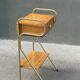 60s wooden and gold metal bedside table