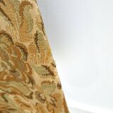 Bloemen stoel met bruin kunstleder vintage