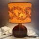 Lampe en céramique et fleurs naturelles, années 70