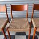 Set of 6 Fristho chairs in teak and rope.
