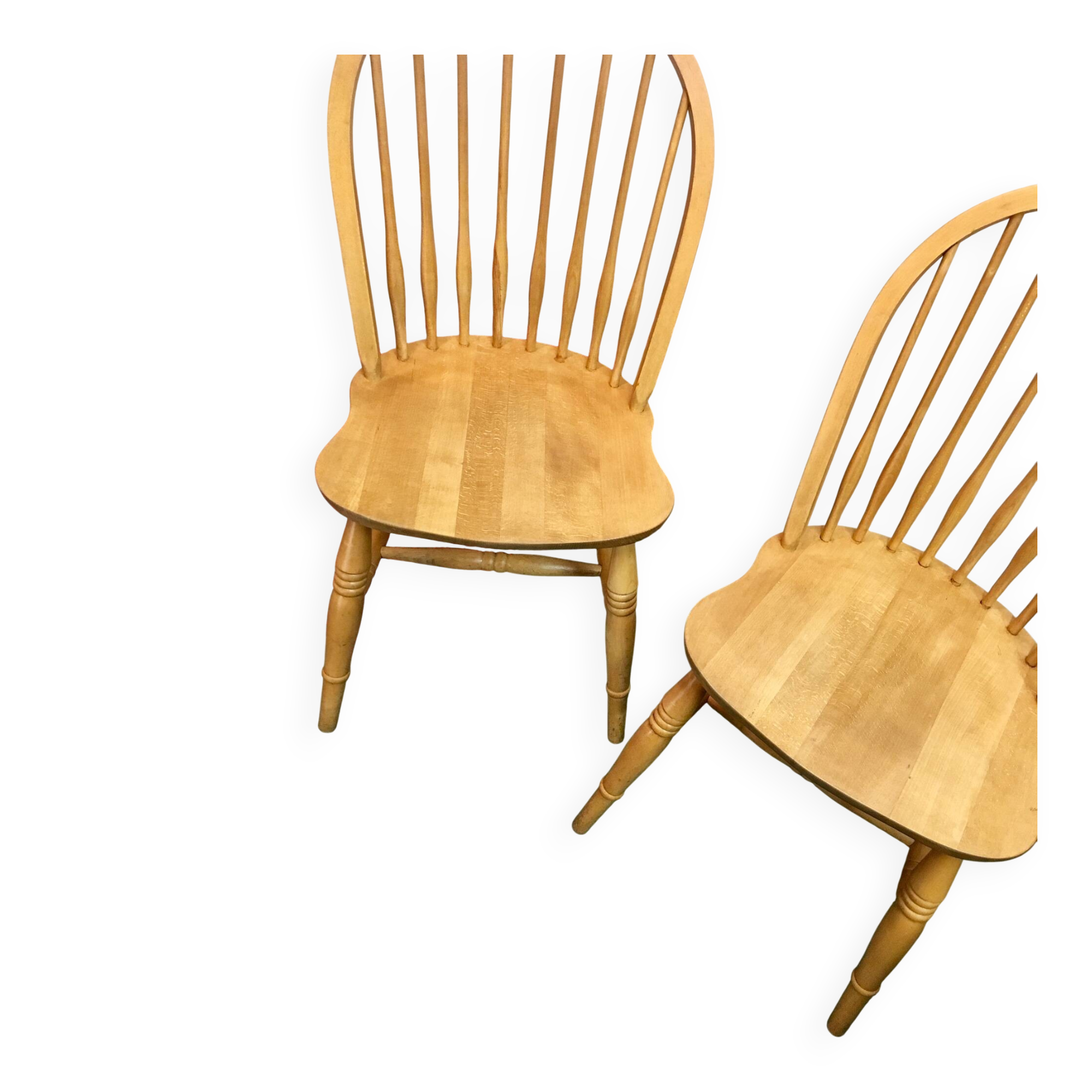 Pair of vintage windsor beech chairs