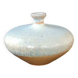 Glacier blue stoneware spherical ceramic Antonio Lampecco vintage